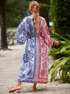 Printed Cotton Beach Cardigan — Lightweight Sun Protection Cover-Up - BsBuy