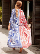 Printed Cotton Beach Cardigan — Lightweight Sun Protection Cover-Up - BsBuy