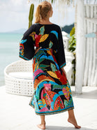 Printed Cotton Beach Cardigan — Lightweight Sun Protection Cover-Up - BsBuy