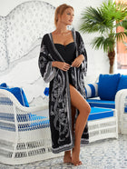 Printed Cotton Beach Cardigan — Lightweight Sun Protection Cover-Up - BsBuy