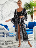 Printed Cotton Beach Cardigan — Lightweight Sun Protection Cover-Up - BsBuy