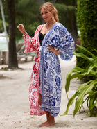 Printed Cotton Beach Cardigan — Lightweight Sun Protection Cover-Up - BsBuy