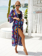 Printed Cotton Beach Cardigan — Lightweight Sun Protection Cover-Up - BsBuy
