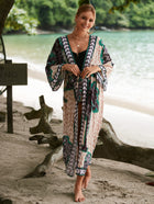 Printed Cotton Beach Cardigan — Lightweight Sun Protection Cover-Up - BsBuy