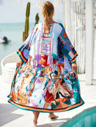 Printed Cotton Beach Cardigan — Lightweight Sun Protection Cover-Up - BsBuy