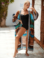 Printed Cotton Beach Cardigan — Lightweight Sun Protection Cover-Up - BsBuy