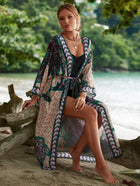 Printed Cotton Beach Cardigan — Lightweight Sun Protection Cover-Up - BsBuy