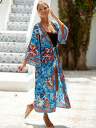 Printed Cotton Beach Cardigan — Lightweight Sun Protection Cover-Up - BsBuy