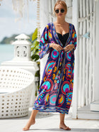 Printed Cotton Beach Cardigan — Lightweight Sun Protection Cover-Up - BsBuy