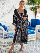 Printed Cotton Beach Cardigan — Lightweight Sun Protection Cover-Up - BsBuy