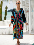 Printed Cotton Beach Cardigan — Lightweight Sun Protection Cover-Up - BsBuy
