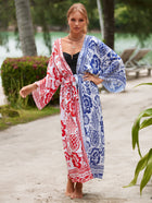 Printed Cotton Beach Cardigan — Lightweight Sun Protection Cover-Up - BsBuy