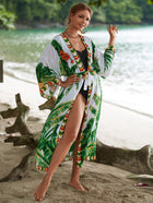 Printed Cotton Beach Cardigan — Lightweight Sun Protection Cover-Up - BsBuy
