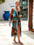 Printed Cotton Beach Cardigan — Lightweight Sun Protection Cover-Up - BsBuy