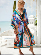 Printed Cotton Beach Cardigan — Lightweight Sun Protection Cover-Up - BsBuy