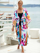 Printed Cotton Beach Cardigan — Lightweight Sun Protection Cover-Up - BsBuy