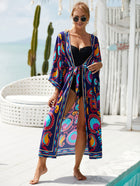 Printed Cotton Beach Cardigan — Lightweight Sun Protection Cover-Up - BsBuy