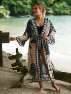 Printed Cotton Beach Cardigan — Lightweight Sun Protection Cover-Up - BsBuy