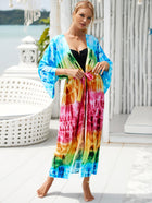 Printed Cotton Beach Cardigan — Lightweight Sun Protection Cover-Up - BsBuy