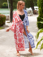 Printed Cotton Beach Cardigan — Lightweight Sun Protection Cover-Up - BsBuy