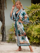 Printed Cotton Beach Cardigan — Lightweight Sun Protection Cover-Up - BsBuy