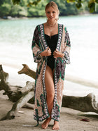 Printed Cotton Beach Cardigan — Lightweight Sun Protection Cover-Up - BsBuy