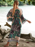 Printed Cotton Beach Cardigan — Lightweight Sun Protection Cover-Up - BsBuy