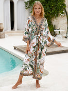 Printed Cotton Beach Cardigan — Lightweight Sun Protection Cover-Up - BsBuy