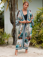 Printed Cotton Beach Cardigan — Lightweight Sun Protection Cover-Up - BsBuy