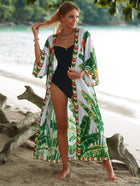 Printed Cotton Beach Cardigan — Lightweight Sun Protection Cover-Up - BsBuy