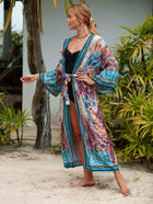 Printed Cotton Beach Cardigan — Lightweight Sun Protection Cover-Up - BsBuy
