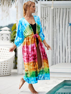 Printed Cotton Beach Cardigan — Lightweight Sun Protection Cover-Up - BsBuy