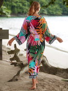 Printed Cotton Beach Cardigan — Lightweight Sun Protection Cover-Up - BsBuy