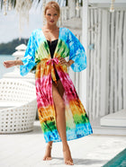Printed Cotton Beach Cardigan — Lightweight Sun Protection Cover-Up - BsBuy