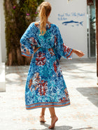 Printed Cotton Beach Cardigan — Lightweight Sun Protection Cover-Up - BsBuy