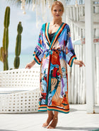 Printed Cotton Beach Cardigan — Lightweight Sun Protection Cover-Up - BsBuy