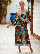 Printed Cotton Beach Cardigan — Lightweight Sun Protection Cover-Up - BsBuy