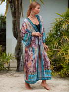 Printed Cotton Beach Cardigan — Lightweight Sun Protection Cover-Up - BsBuy