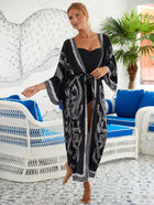 Printed Cotton Beach Cardigan — Lightweight Sun Protection Cover-Up - BsBuy