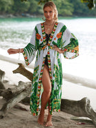 Printed Cotton Beach Cardigan — Lightweight Sun Protection Cover-Up - BsBuy