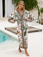Printed Cotton Beach Cardigan — Lightweight Sun Protection Cover-Up - BsBuy