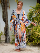 Printed Cotton Beach Cardigan — Lightweight Sun Protection Cover-Up - BsBuy