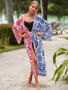 Printed Cotton Beach Cardigan — Lightweight Sun Protection Cover-Up - BsBuy