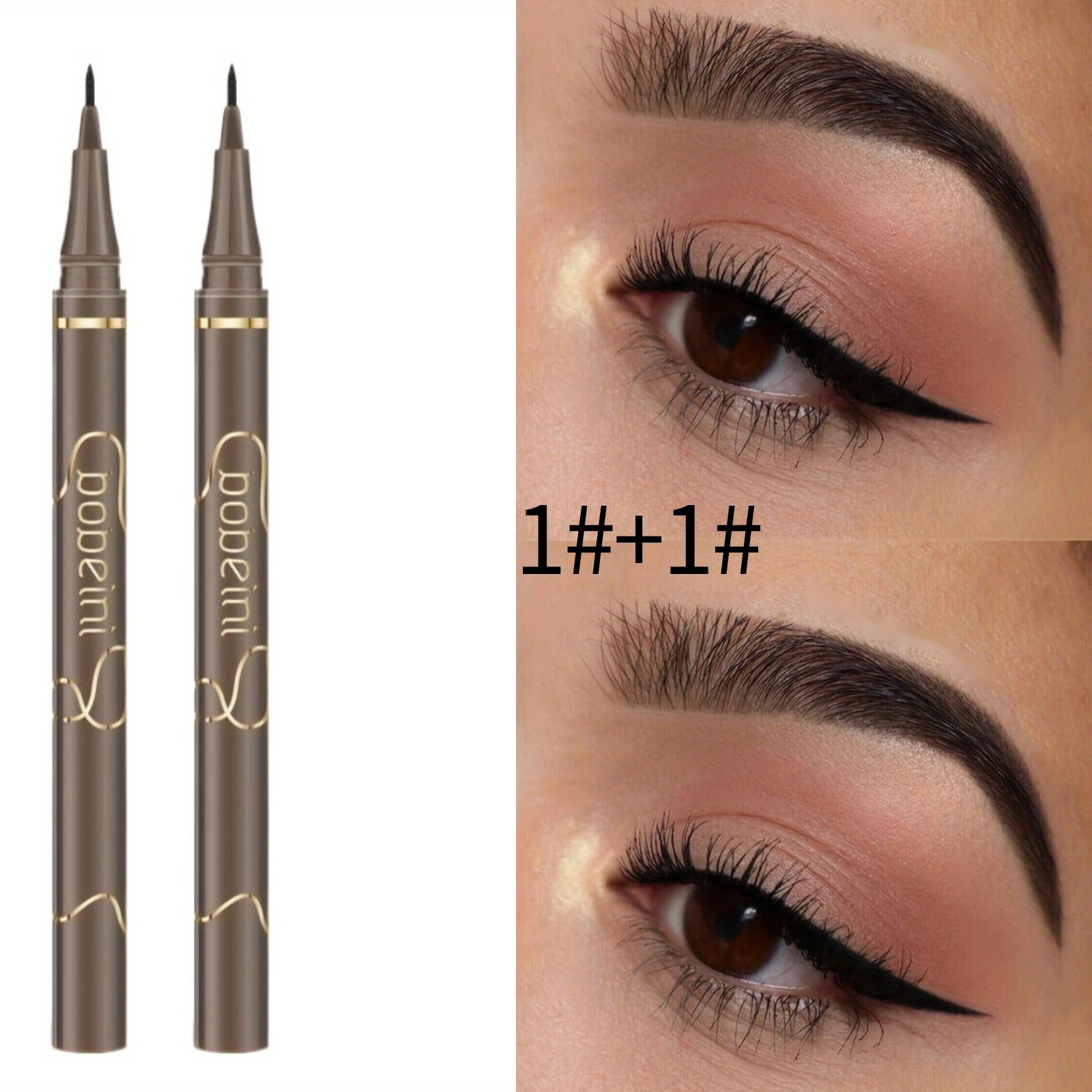 Ultra-Fine Waterproof Liquid Eyeliner — Matte Black & Brown Long-Lasting - BsBuy