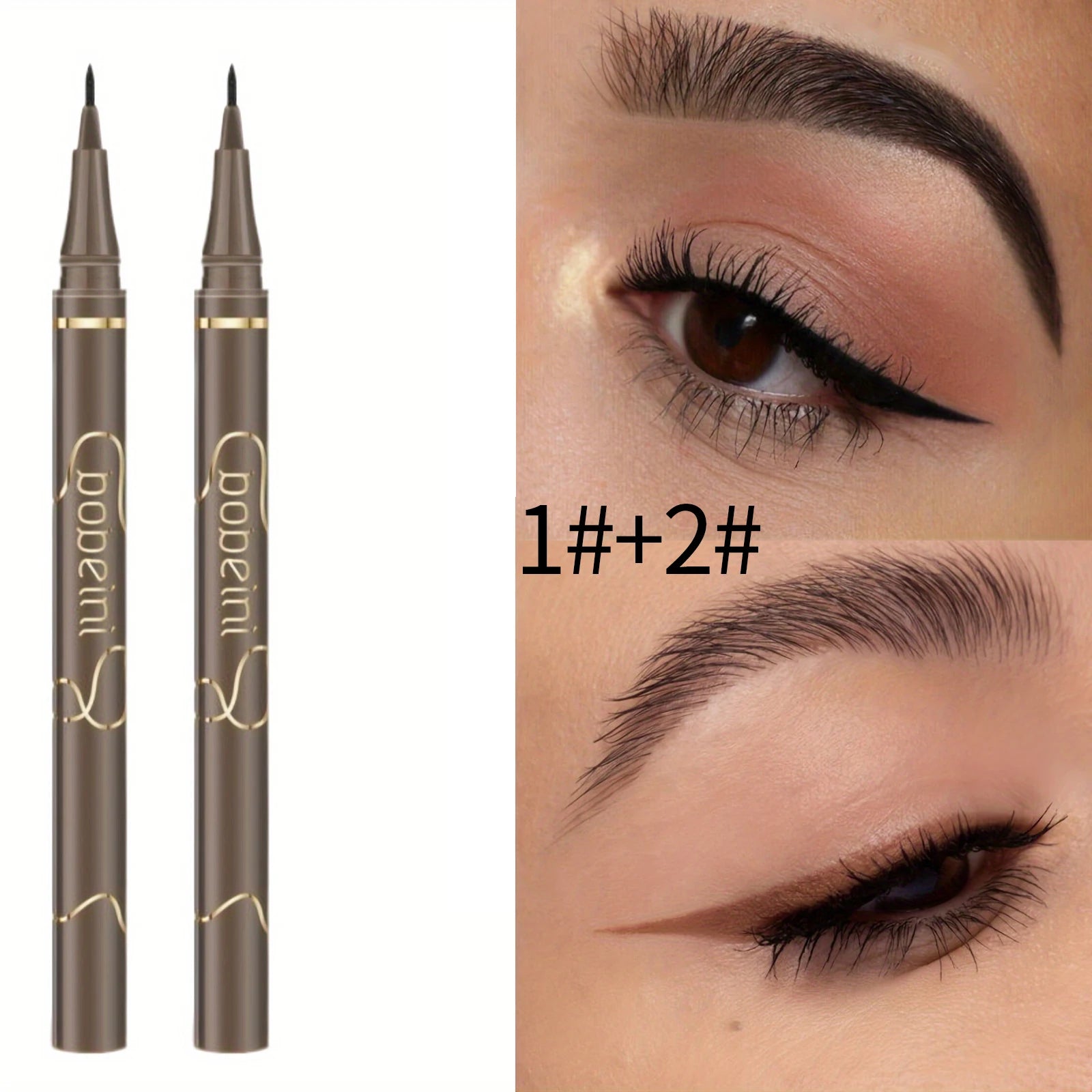 Ultra-Fine Waterproof Liquid Eyeliner — Matte Black & Brown Long-Lasting - BsBuy