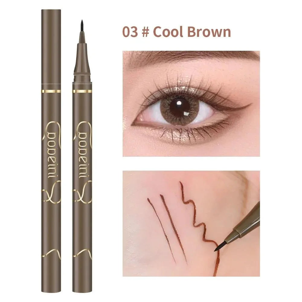 Ultra-Fine Waterproof Liquid Eyeliner — Matte Black & Brown Long-Lasting - BsBuy