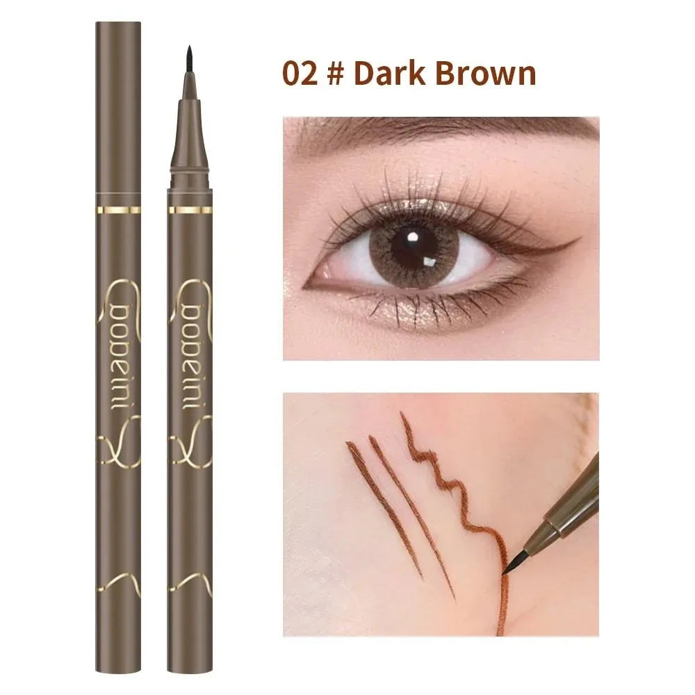 Ultra-Fine Waterproof Liquid Eyeliner — Matte Black & Brown Long-Lasting - BsBuy
