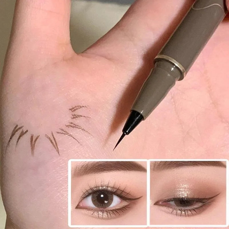 Ultra-Fine Waterproof Liquid Eyeliner — Matte Black & Brown Long-Lasting - BsBuy