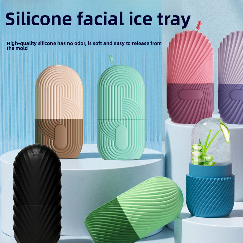 Silicone Facial Ice Cube Mould – Ice Therapy Skincare Tool for De-Puffing & Glow | 4 Designs, 8 Colours - BsBuy