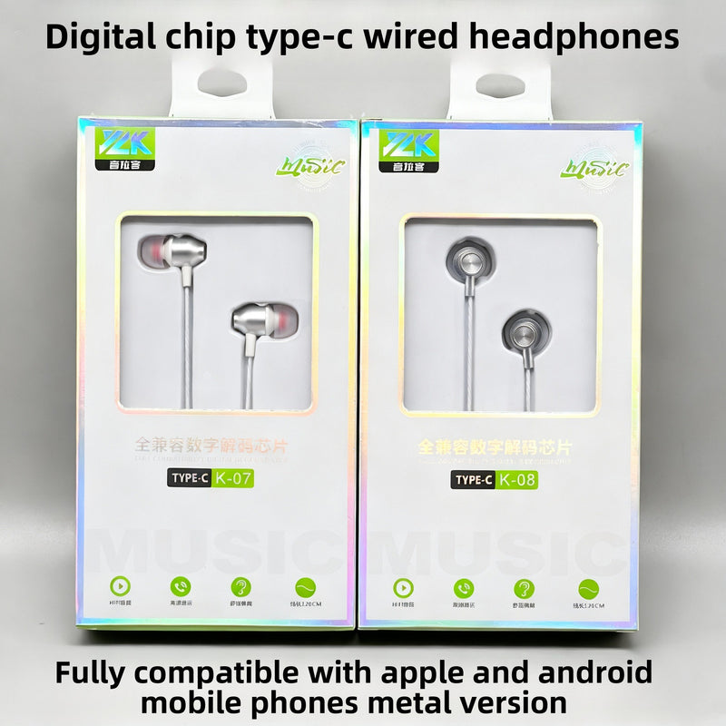 Metal Type-C Wired Earphones with Microphone - BsBuy